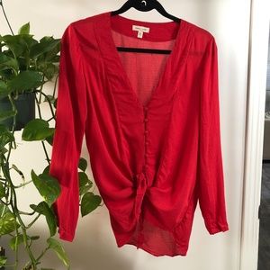 Red Silence + Noise Blouse